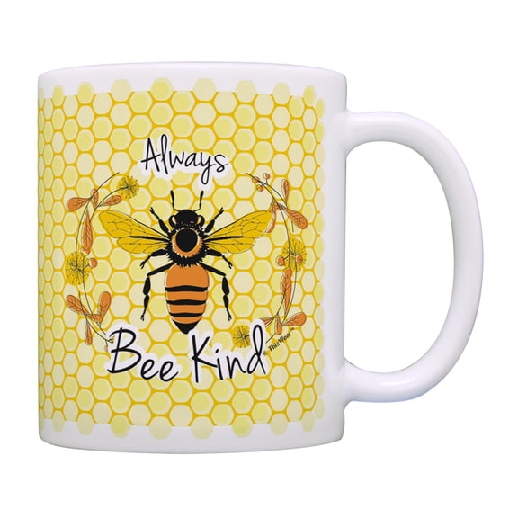 ThisWear Cute Bee Mug Always Bee Kind Pun Mug Positive Message Mug Friendship Gifts Coffee Mug Multi