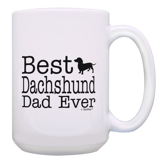 ThisWear Dachshund Dog Dad Gifts Best Dachshund Dad Ever Dog Father Gifts 15oz Coffee Mug