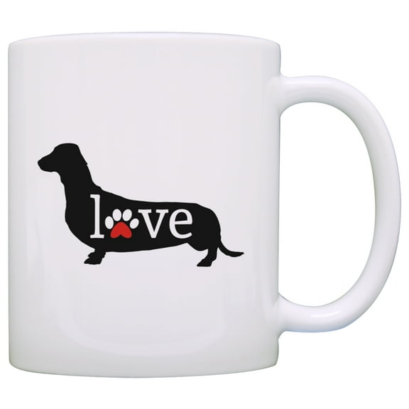 ThisWear Dachshund Gift Love Dog Paw Prints Doxie Breed Weiner Dog 11 ounce Coffee Mug