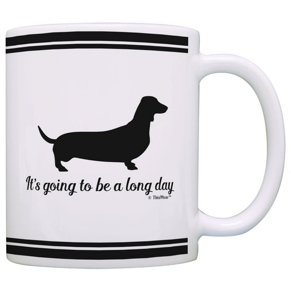 ThisWear Dachshund Gifts It's Going to be a Long Day Dachshund Decor Funny Dog Lover Gifts 11 ounce Coffee Mug