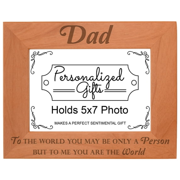 ThisWear Dad Gifts from Daughter Dad To Me You are the World Father Day Gifts Wood Laser 5x7 Landscape Picture Frame