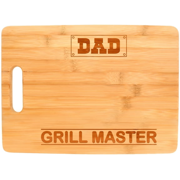 ThisWear Dad Grill Master Grilling BBQ Tool Father's Day Gift Big Rectangle Bamboo Cutting Board