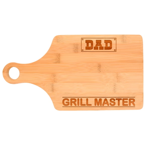 ThisWear Dad Grill Master Grilling BBQ Tool Father's Day Gift Paddle Shaped Bamboo Cutting Board