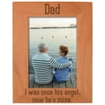 thumbnail image 1 of ThisWear Dad Memorial Frame I Was Once His Angel Now He's Mine Memories Frame Natural Wood Engraved 5x7 Portrait Picture Frame Wood, 1 of 6