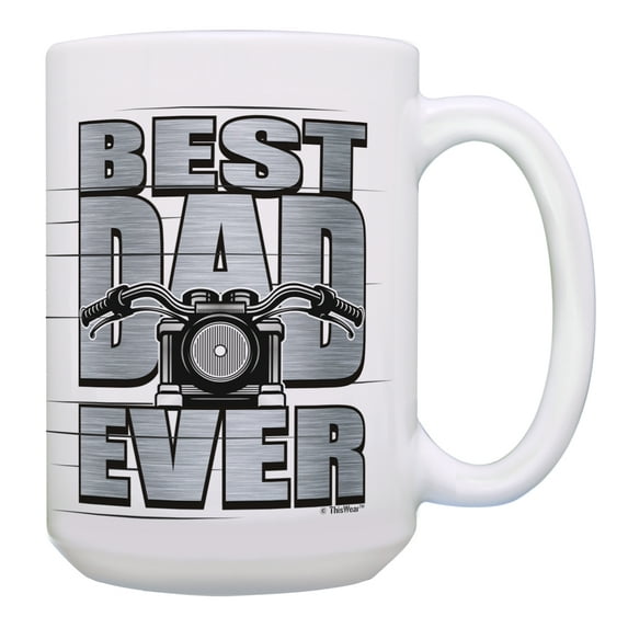 ThisWear Dad Mugs Best Dad Ever Motorcycle Coffee Mug for Dad 15oz Coffee Mug