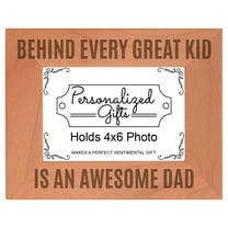 ThisWear Dad Picture Frame Behind Every Great Kid is an Awesome Dad Birth Announcement Gifts for Dad Wood Laser 4x6 Landscape Picture Frame