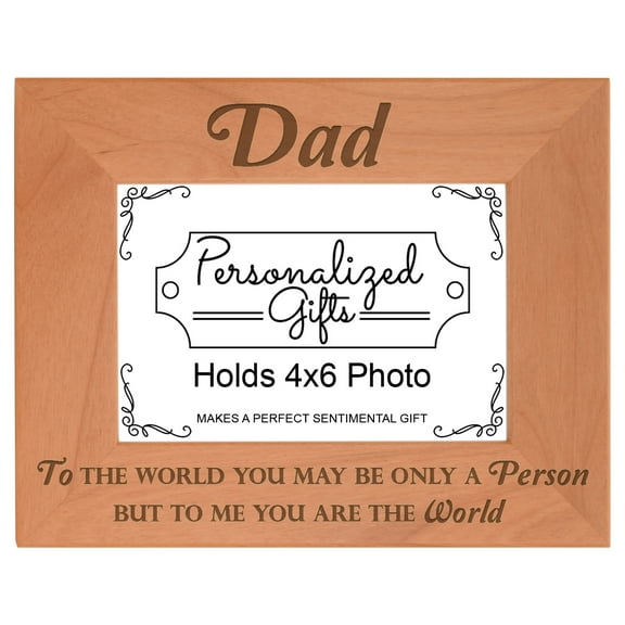 ThisWear Dad Picture Frame Dad To Me You are the World Birth Announcement Gifts for Dad Wood Laser 4x6 Landscape Picture Frame