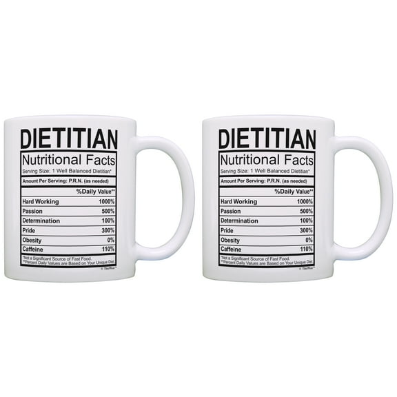 ThisWear Dietitian Day Gifts Dietitian Nutritional Facts Dietitian Gag Gifts 11 ounce 2 Pack Coffee Mugs