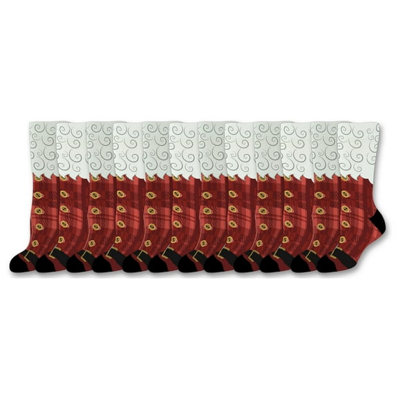 ThisWear Dirty Santa Gifts Santas Costume Santa Claus Socks Holiday Accessories 12-Pairs Novelty Crew Socks