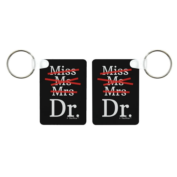 ThisWear Doctor Appreciation Gift Miss Ms Mrs Dr 2-Pack Aluminum Rectangle Keychain