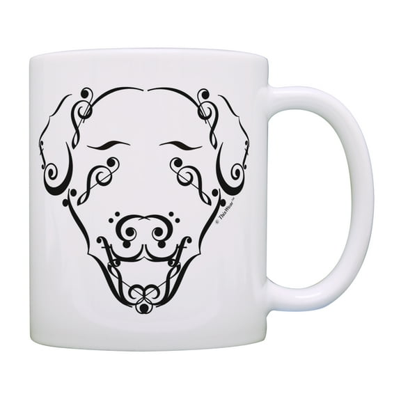 ThisWear Dog Coffee Mug Musical Dog Treble Clef Mug Music Note Gifts for Musicians 11 ounce Coffee Mug