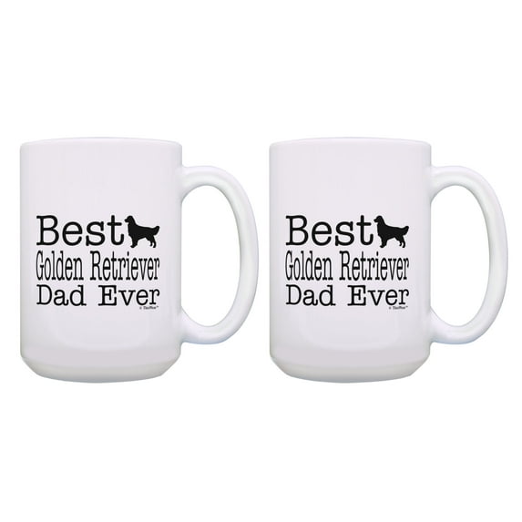 ThisWear Dog Dad Mug Set Best Golden Retriever Dad Ever Coffee Mug 2 Pack 15oz Coffee Mugs