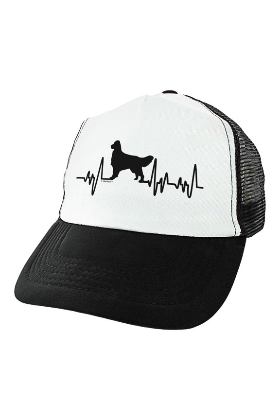 Dog Gifts Golden Retriever Trucker Hat Golden Retriever EKG Heartbeat Dog Breed Hat Trucker Hat