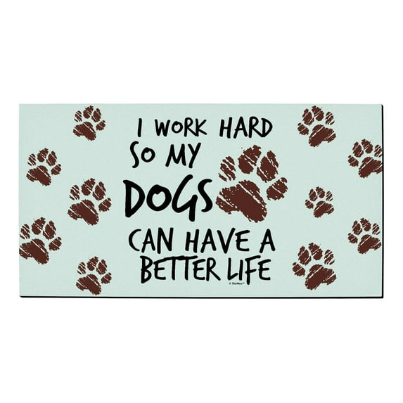 ThisWear Dog Gifts for Women I Work Hard So My Dogs Can Have A Better Life Paw Print Low Profile Doormat Paw Print