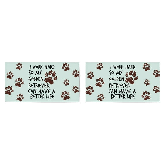 ThisWear Dog Lover Gifts for Men I Work Hard So My Golden Retriever Can Have A Better Life Paw Print 2 Pack Outdoor Doormats Paw Print