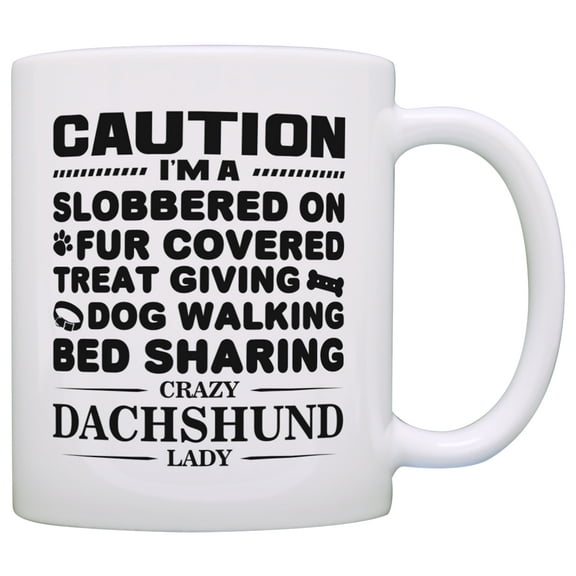 ThisWear Dog Lover Gifts for Women Crazy Dachshund Lady Wiener Dog Doxie 11 ounce Coffee Mug