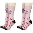 thumbnail image 1 of ThisWear Dog Lover Gifts for Women I Work Hard So My Frenchie Can Have A Better Life Heart 2-Pairs Novelty Crew Socks, 1 of 5