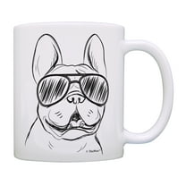 ThisWear Dog Lovers Gifts French Bulldog Wearing Sunglasses Frenchie Cup Dog Owner Gifts Coffee Mug