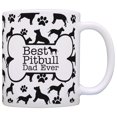 thumbnail image 1 of ThisWear Dog Owner Best Pitbull Dad Ever Paw Pattern Coffee Mug Bone Pattern, 1 of 4