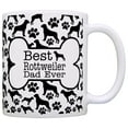 thumbnail image 1 of ThisWear Dog Owner Gifts Best Rottweiler Dad Ever Paw Pattern 11 ounce Coffee Mug Bone Pattern, 1 of 4
