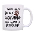 thumbnail image 1 of ThisWear Dog Themed Gifts for Women I Work Hard So My Dachshund Can Have A Better Life Heart Paw Print 11oz Ceramic Coffee Mug Paw Print, 1 of 7
