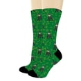 thumbnail image 1 of ThisWear Dog Themed Socks Schnauzer Socks for Men Women Miniature Schnauzer Gifts 1-Pair Green Crew Socks, 1 of 5