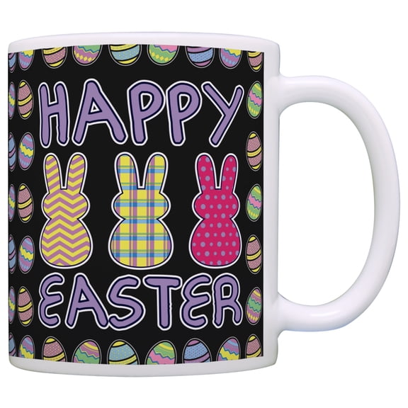ThisWear Easter Gifts for Adults Happy Easter Bunnies Cute Easter Basket 11 ounce Coffee Mug Easter Egg