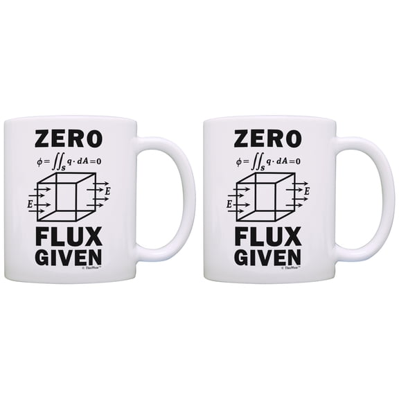 ThisWear Electrical Engineering Gifts Zero Flux Given STEM Gifts Science Engineer Gifts Electrical Engineering Gift Physics Gift 11 ounce 2 Pack Coffee Mugs