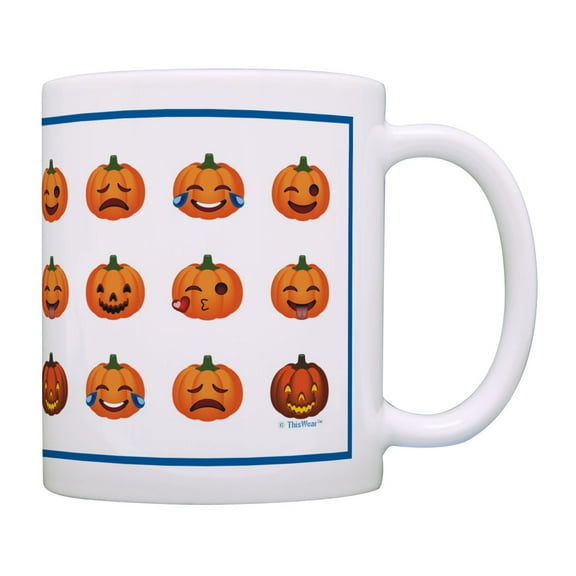 ThisWear Emoji Mug Cup Jack-O-Lantern Halloween Coffee Mug Pumpkin Gifts Ghost Coffee Mug