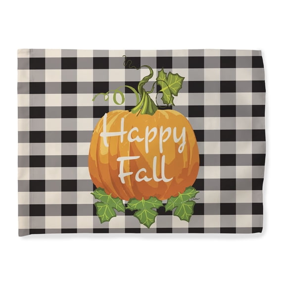 ThisWear Fall Decorations Happy Fall Checkered Flag Fall Season Decor Pumpkin Gifts Horizontal House Flag