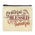 thumbnail image 1 of ThisWear Fall Decorations for Home Grateful Blessed Thankful Fall Theme Word Art Makeup Bag, 1 of 3