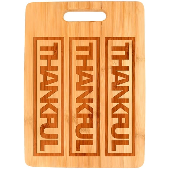 ThisWear Fall Decorations for Home Thankful Fall Colors Word Art Big Rectangle Bamboo Cutting Board