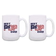 thumbnail image 1 of ThisWear Father Gifts Best Pop Ever Cup American Pop Coffee Cup 2 Pack 15oz Coffee Mugs USA Flag, 1 of 4