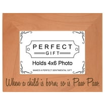 ThisWear Father's Day Gift Child is Born So is Paw Paw Wood Laser 4x6 Landscape Picture Frame