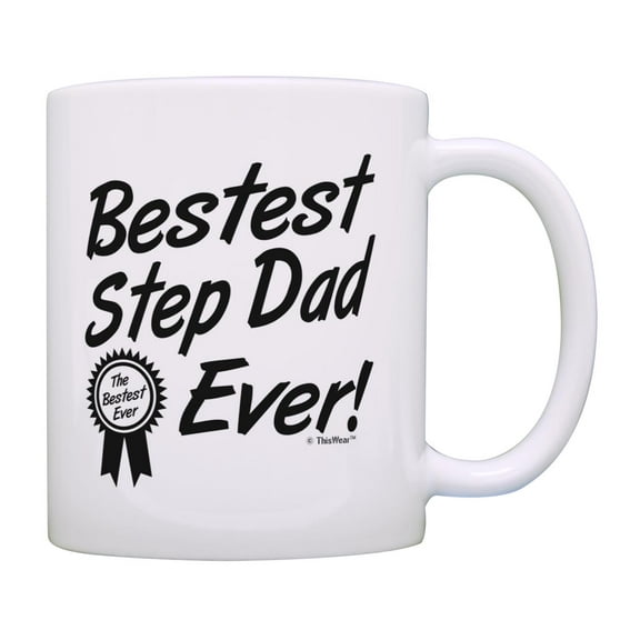 ThisWear Father's Day Gift for Step Dad Bestest Best Step Dad Ever Award 11 ounce Coffee Mug