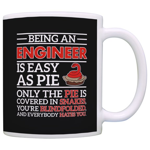 ThisWear Fathers Day Gifts Being an Engineer is Easy as Pie Dad Gift Grandpa 11 ounce Coffee Mug Black