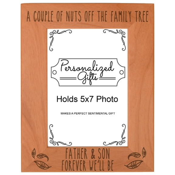 ThisWear Fathers Day Gifts from Son Father & Son Forever We'll Be Unique Gifts for Dad Wood Laser 5x7 Portrait Picture Frame
