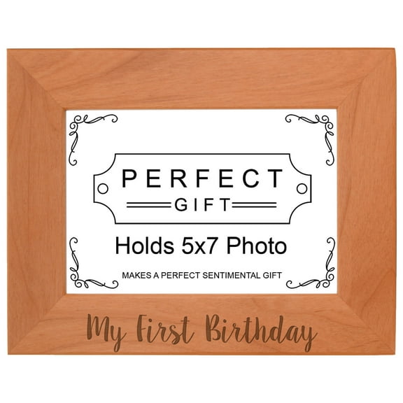 ThisWear First Birthday Gift for Baby My First Birthday Baby Frame Engraved 5x7 Landscape Picture Frame