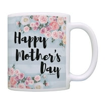 ThisWear Flower Gifts for Mom Happy Mothers Day Coffee Mug for Mom Coffee Mug Floral & Stripes