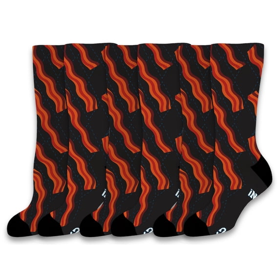 ThisWear Foodie Gifts Bring Me Some Bacon Socks Meat Lovers Gifts Bacon Crew Socks 6-Pair Novelty Crew Socks
