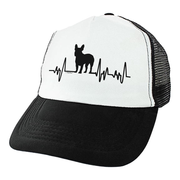 ThisWear Frenchie Dog Gifts French Bulldog Trucker Hat French Bulldog EKG Heartbeat Dog Breed Hat Trucker Hat