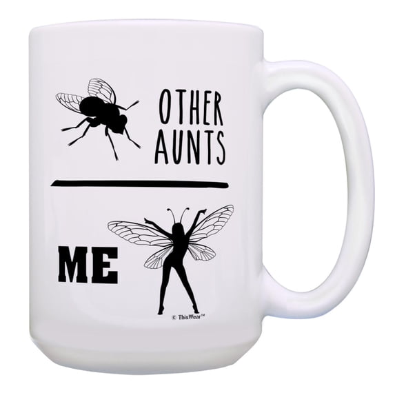 ThisWear Fun Aunt Mug for Aunt Other Aunts Housefly Me Fairy 15oz Coffee Mug