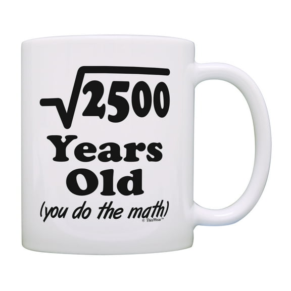 ThisWear Funny Birthday Gifts 50 Years Old You Do the Math Coffee Cup Birthday 11 ounce Coffee Mug