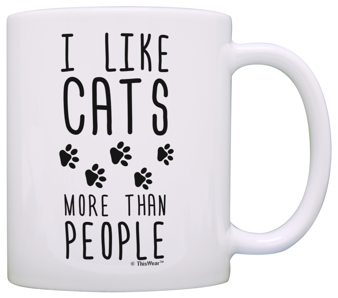 ThisWear Funny Cat Gifts I Like Cats More than People Rescue Cats 11 ...
