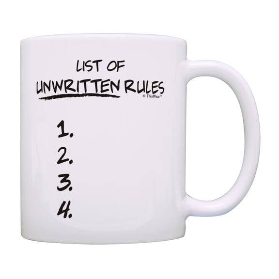 ThisWear Funny Coworker Gifts List Of Unwritten Rules Funny Coffee Cup Humorous Gifts Sarcastic Gifts Office Humor Gifts Coffee Mug