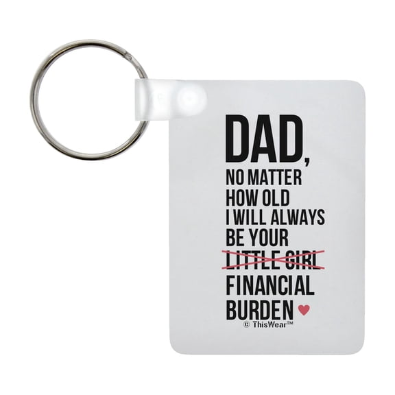 ThisWear Funny Dad Gifts Dad No Matter How Old Always Be Financial Burden Aluminum Rectangle Keychain