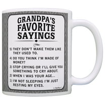 ThisWear Funny Grandpa Mug Grandpa's Favorite Sayings Fathers Day Mug for Grandpa Mug Coffee Mug Diamond
