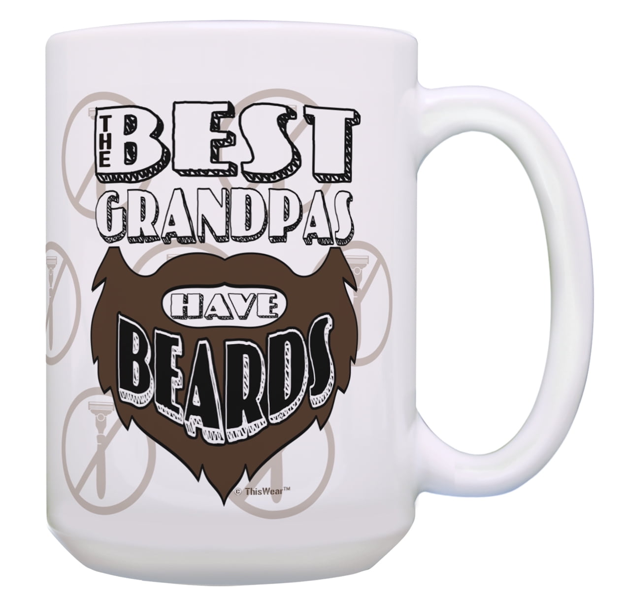 Fonhark Funny Grandpa Coffee Mug - 11 Oz Novelty Gift Mug, 'You're The Luckiest Grandpa' White Ceramic Cup