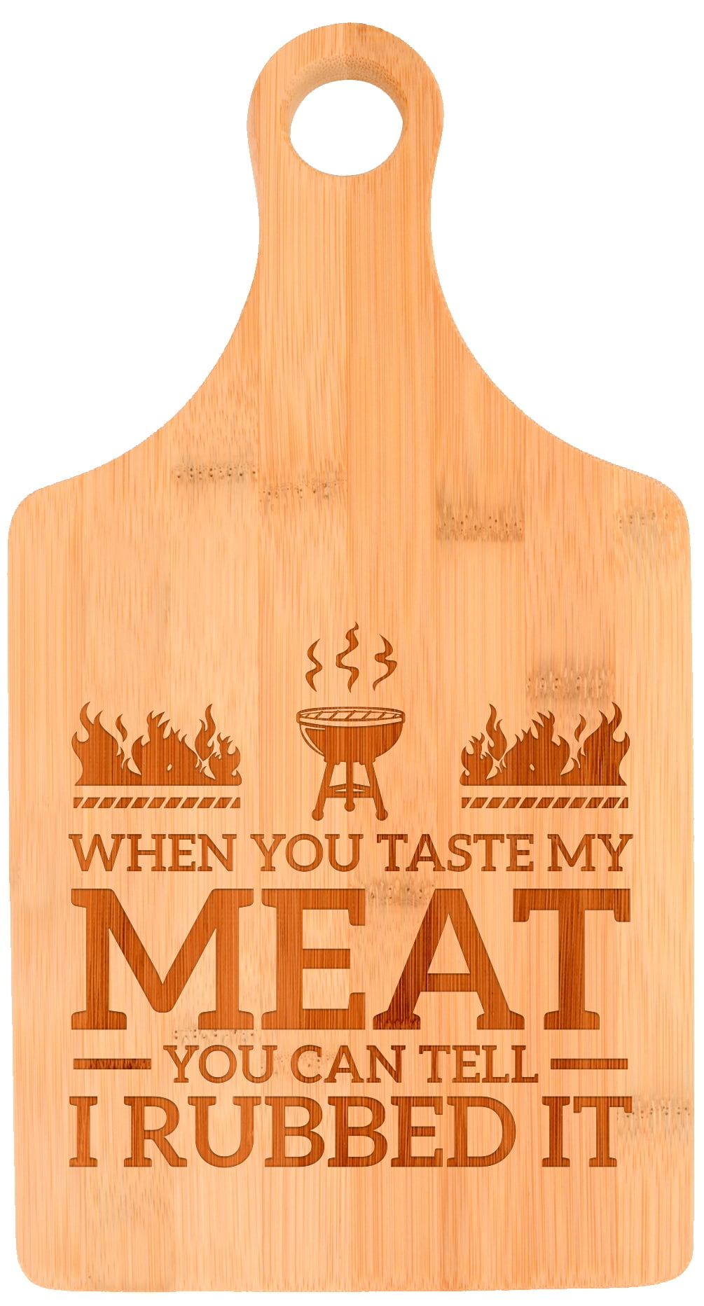 ThisWear Funny Grilling Gifts You Can Tell I Rubbed It Meat Chopping Board Paddle Shaped Bamboo Cutting Board