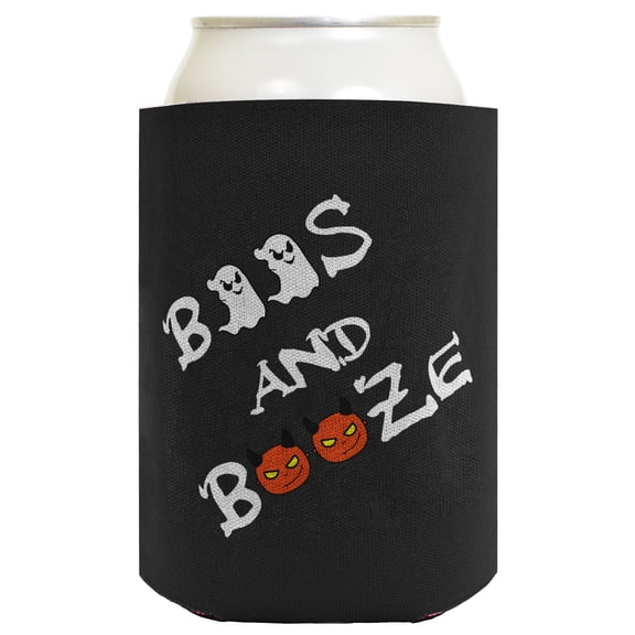 ThisWear Funny Halloween Beer Coolie Boos and Booze Ghost and Devil Costume Accessory 2 Pack Can Coolie Drink Coolers Coolies Dark Gray